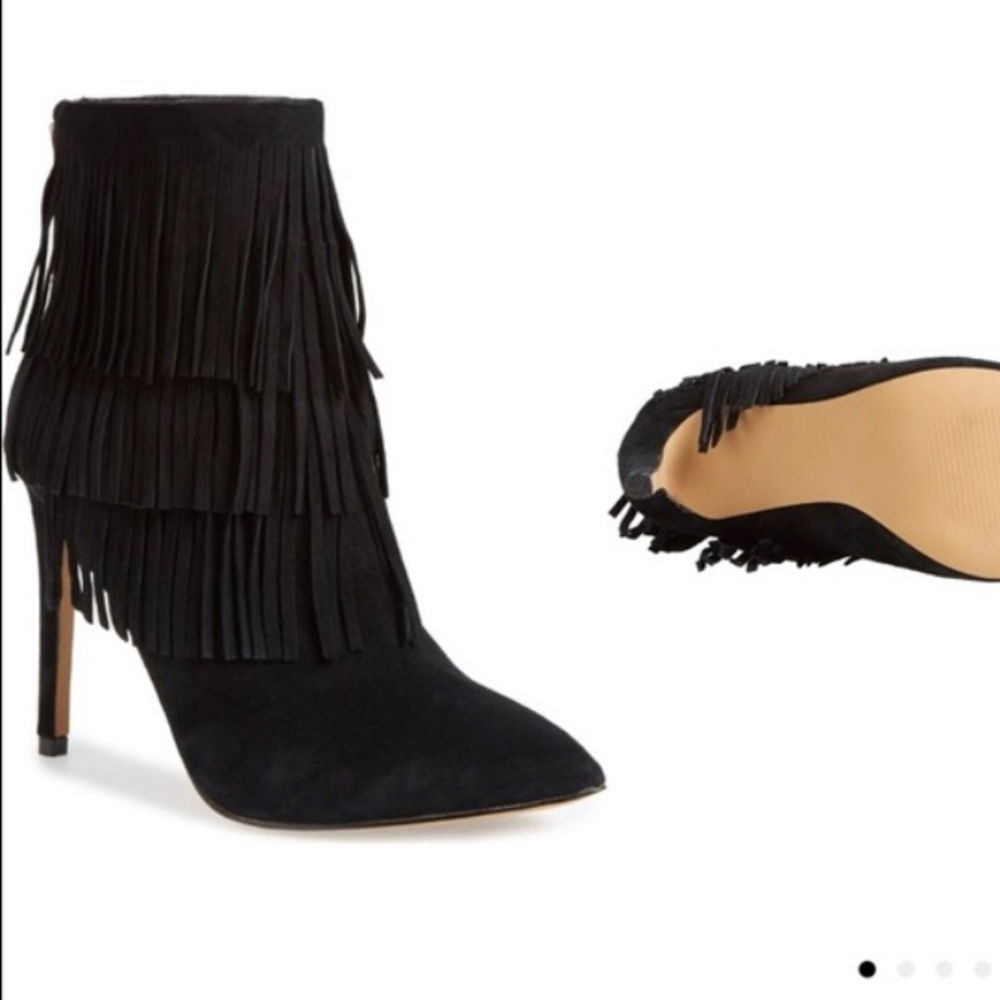 🎉HOST PICK!🎉 Black Suede Fringe Boots By Steve Madden - Picture 6 of 16